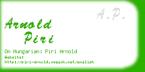 arnold piri business card